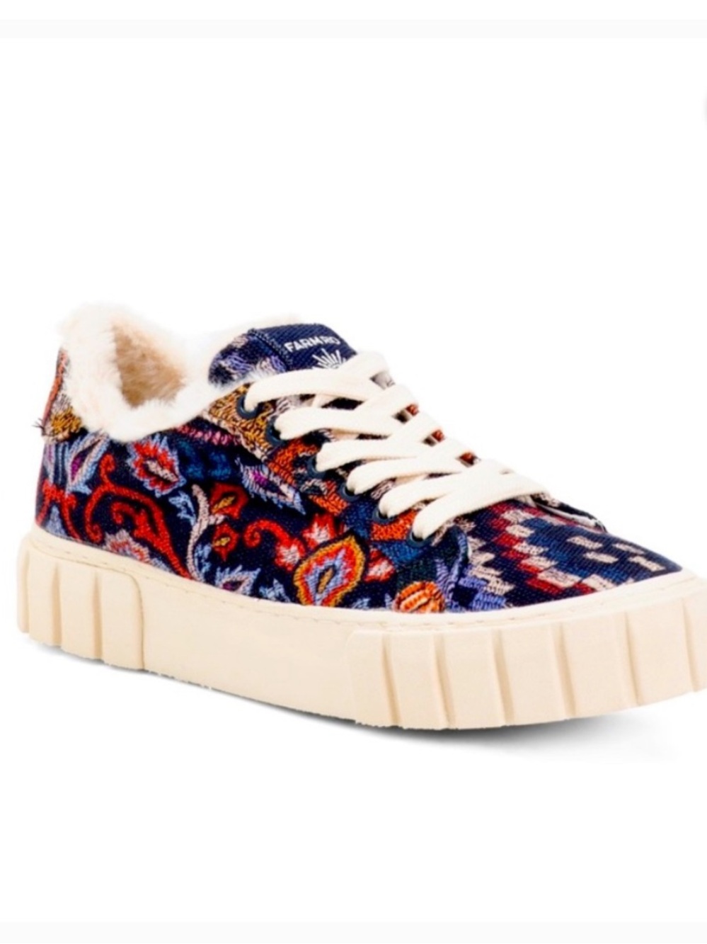 FARM Rio Ainika platform sneaker in tapestry blue